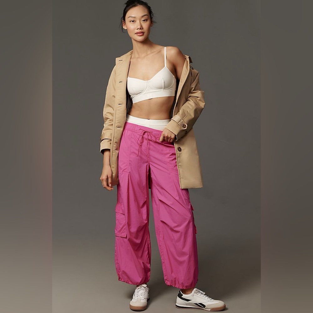 Anthropologie Daily Practice Base Jump Parachute Pants Pink Size M